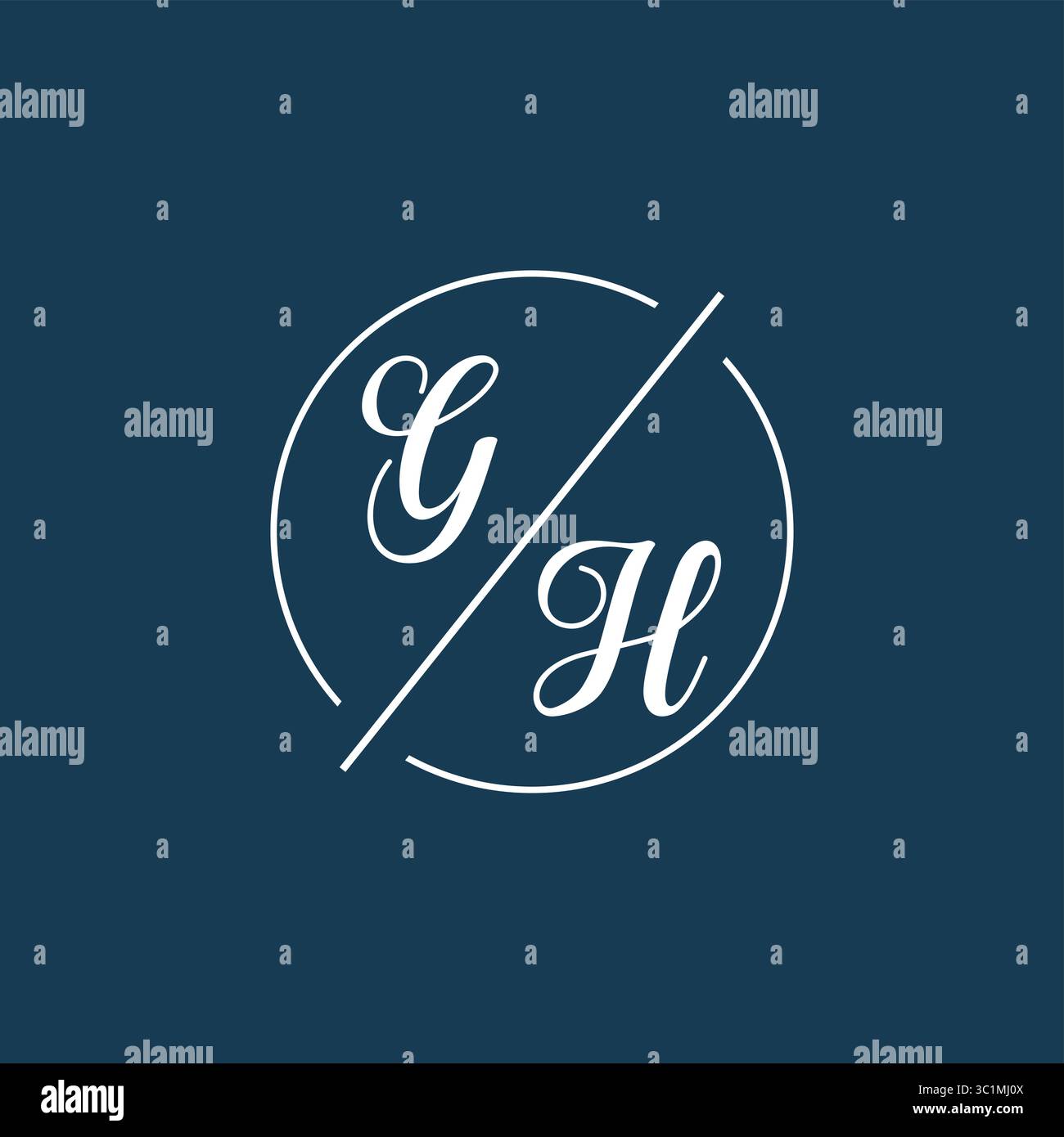 Lettre initiale GH logo monogramme avec graphique vectoriel graphique vectoriel de style de ligne de cercle Illustration de Vecteur