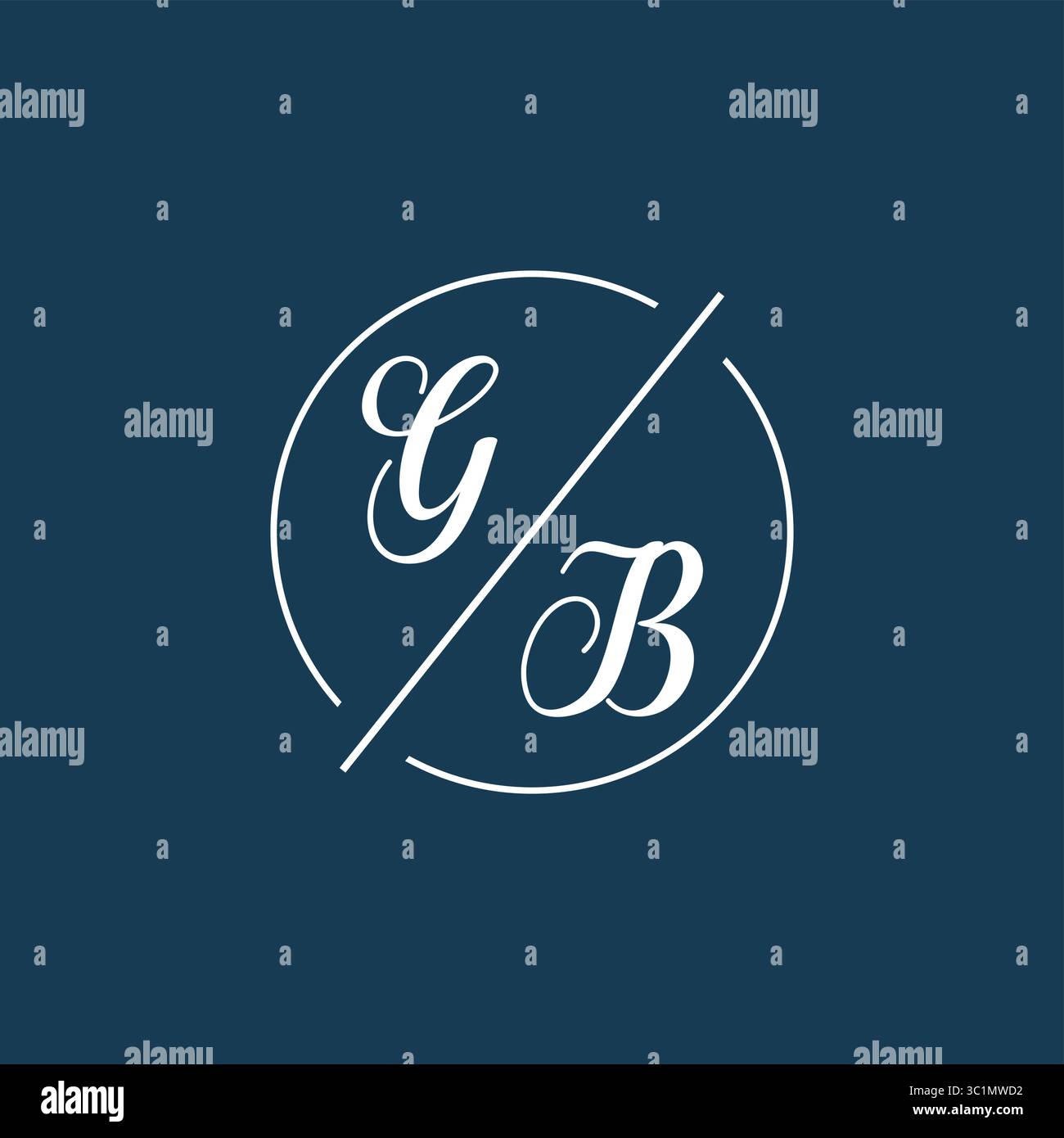 Lettre initiale GB logo monogramme avec graphique vectoriel graphique vectoriel de style de ligne de cercle Illustration de Vecteur