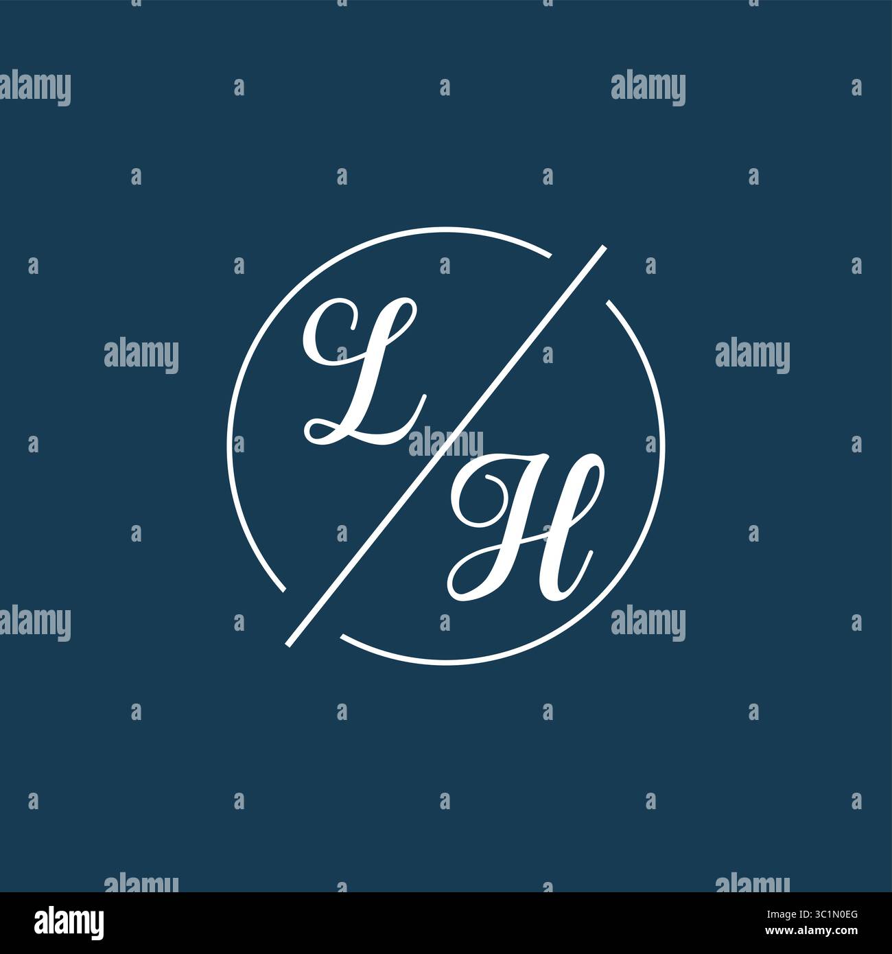 Lettre initiale LH logo monogramme avec graphique vectoriel graphique vectoriel de style de ligne de cercle Illustration de Vecteur