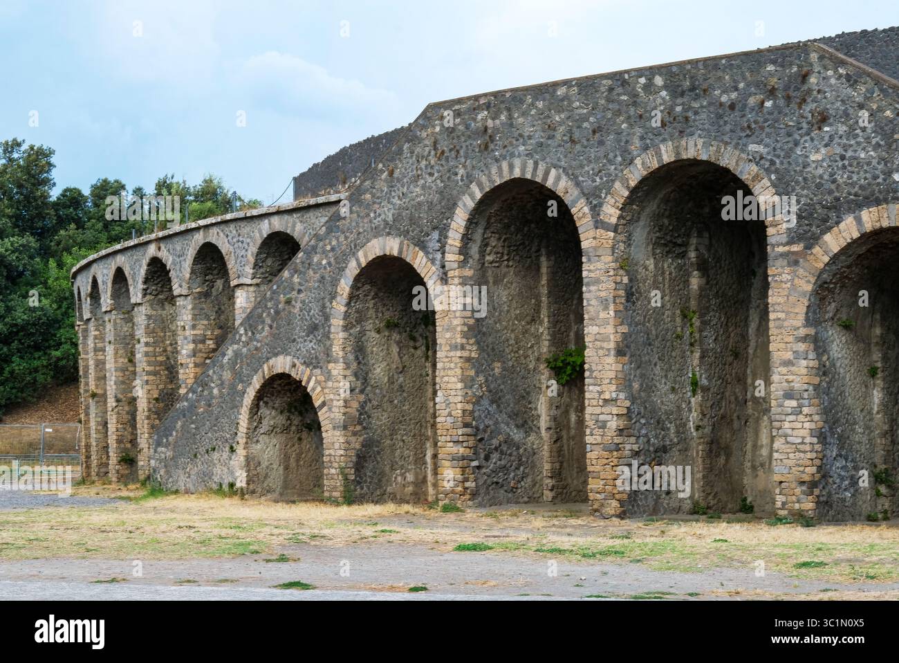 Ruines de l'amphithéâtre, Pompéi, Italie. Banque D'Images