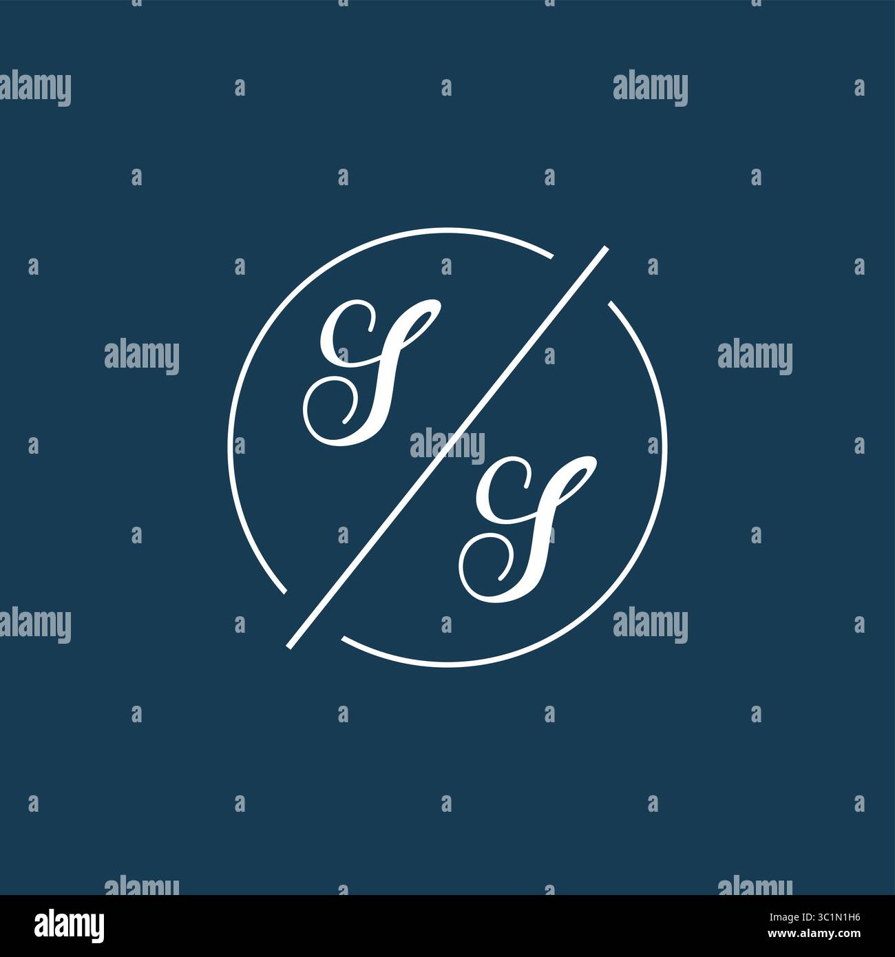 Lettre initiale SS logo monogramme avec graphique vectoriel graphique vectoriel de style de ligne de cercle Illustration de Vecteur