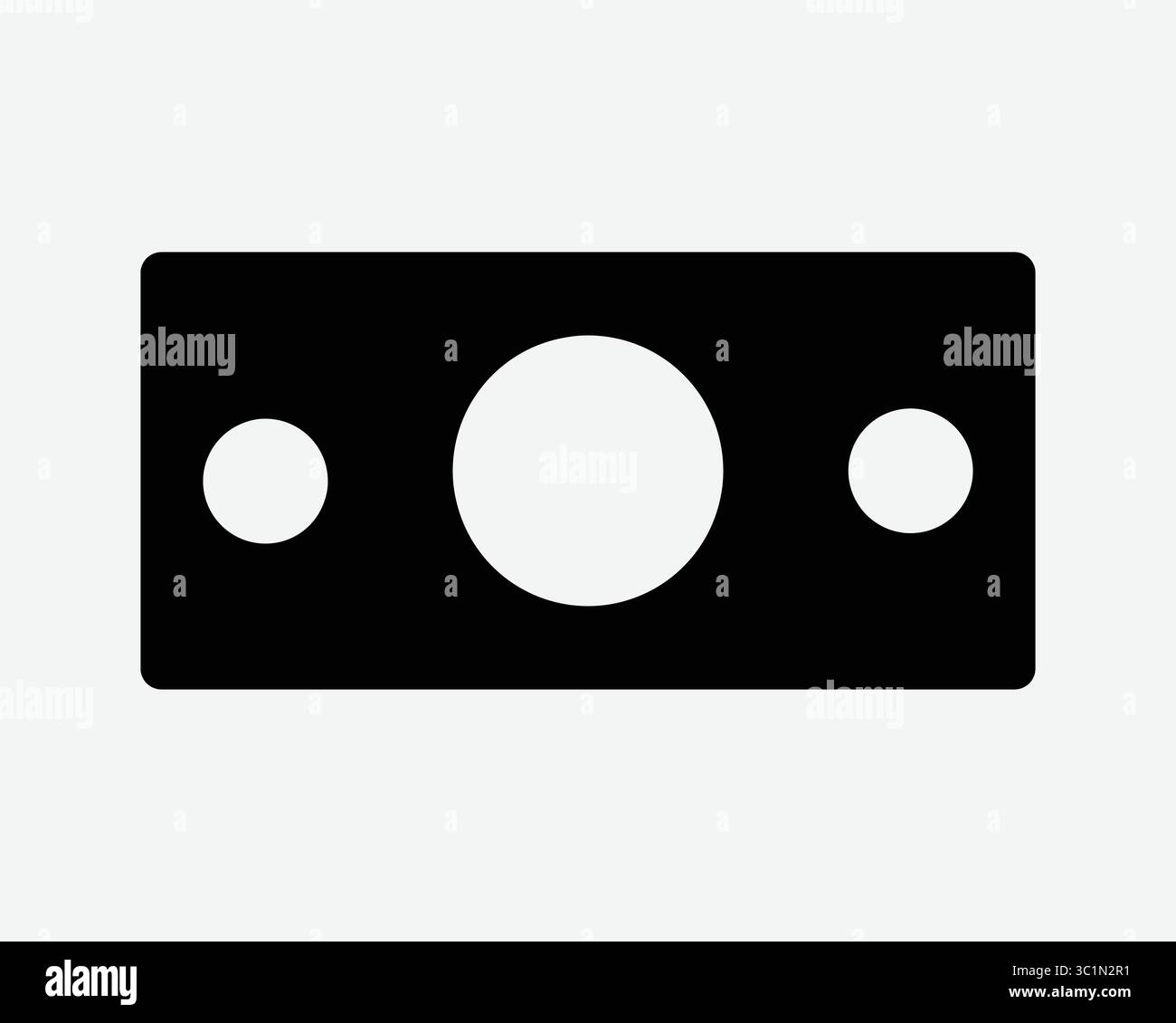 Comptant facture d'argent devise Dollar Cash Paper factures de revenu de placement dépenses payer paiement Finance Noir Blanc vecteur icône signe symbole graphique illustration Illustration de Vecteur