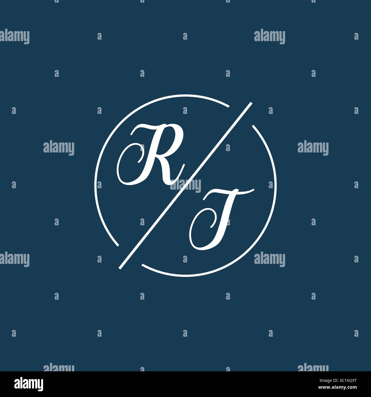 Lettre initiale RT logo monogramme avec graphique vectoriel graphique vectoriel de style de ligne de cercle Illustration de Vecteur