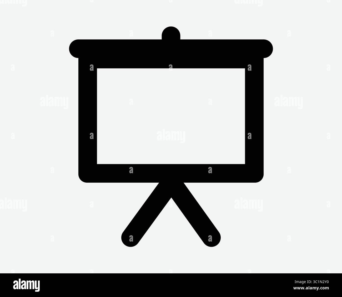 Affichage écran TV panneau de présentation médias présenter diaporama formation train projecteur Noir Blanc icône symbole illustration vectorielle Artwo Illustration de Vecteur