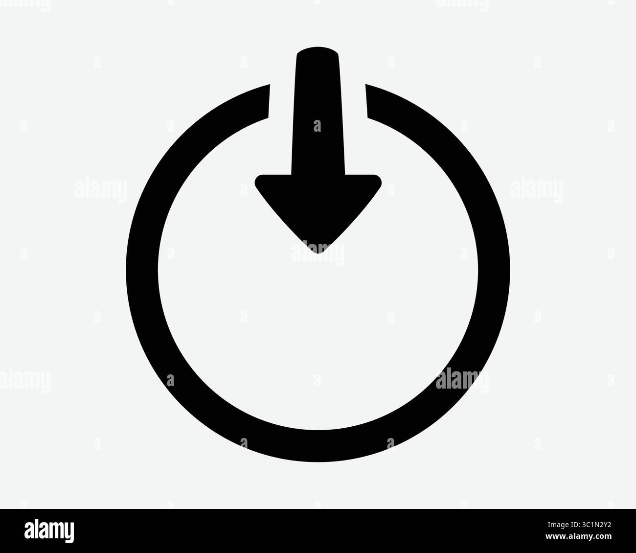 Bouton rond vers le bas flèche vers le bas pointeur Télécharger chemin du téléchargeur action faire défiler la page icône curseur symbole Noir Blanc illustration graphique Illustration de Vecteur