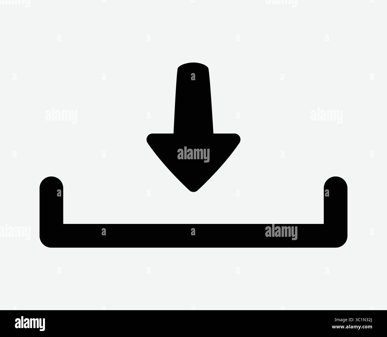 Télécharger pointeur flèche Downloader fichier stockage support transfert Téléchargement chargement chargement site Web application Noir Blanc vecteur icône signe symbole graphique Artwo Illustration de Vecteur