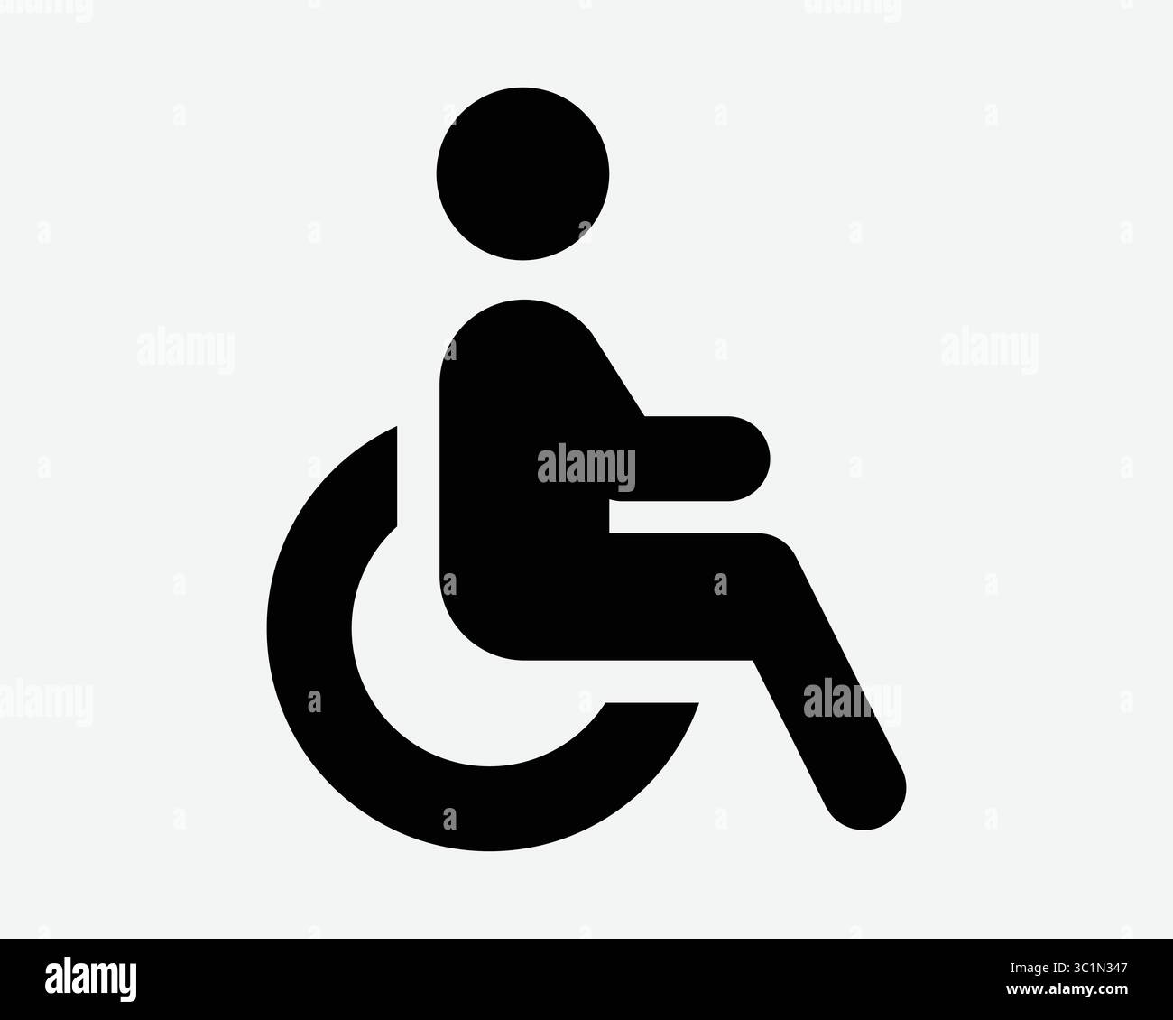 Fauteuil roulant utilisateur fauteuil roulant homme motorisé Push Roll Accessoires Inclusive Pakring Disability Health icône signe symbole Noir Blanc illustration Graphi Illustration de Vecteur