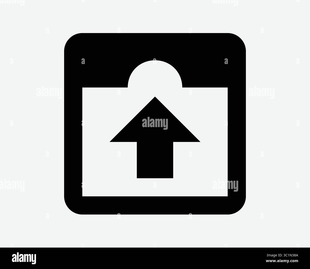 Livraison colis postal Envoyer courrier envoyé flèche de téléchargement vers le haut point vers le haut expédition postal Noir Blanc vecteur icône symbole graphique illustration graphique Illustration de Vecteur