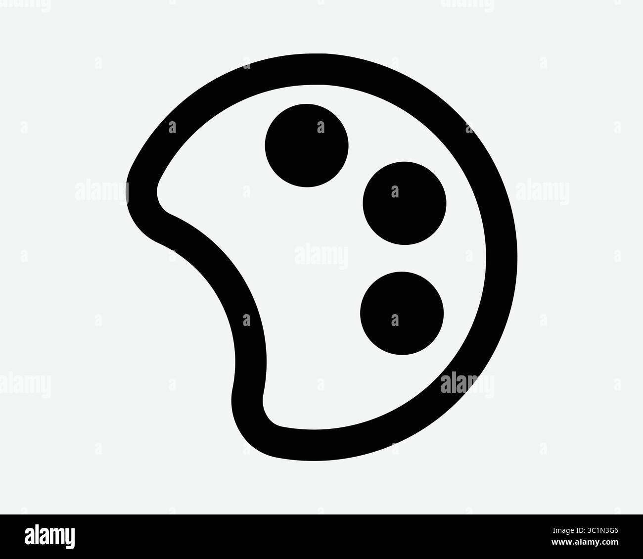 Plateau de peinture contour de palette forme ligne peinture couleur Art couleur coloration dessin Noir Blanc icône symbole illustration vectorielle Artwor Illustration de Vecteur