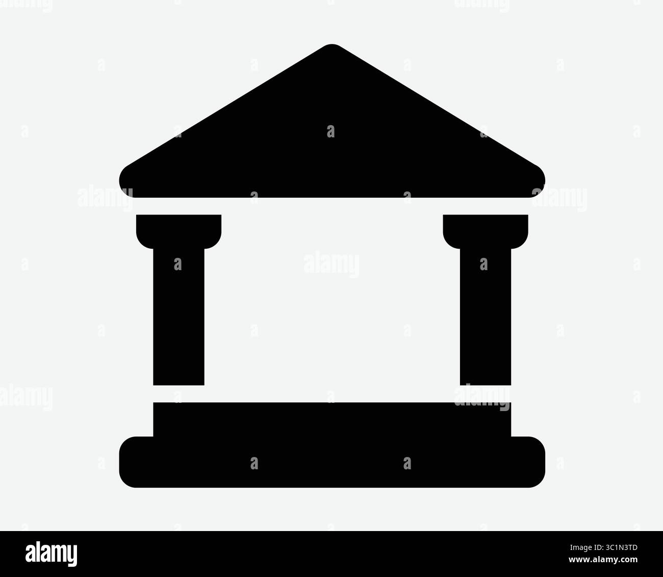 Bâtiment colonne pilier Banque Bibliothèque Palais de justice Palais de justice bâtiment du gouvernement ancienne architecture classique icône symbole Noir Blanc illustration Grap Illustration de Vecteur