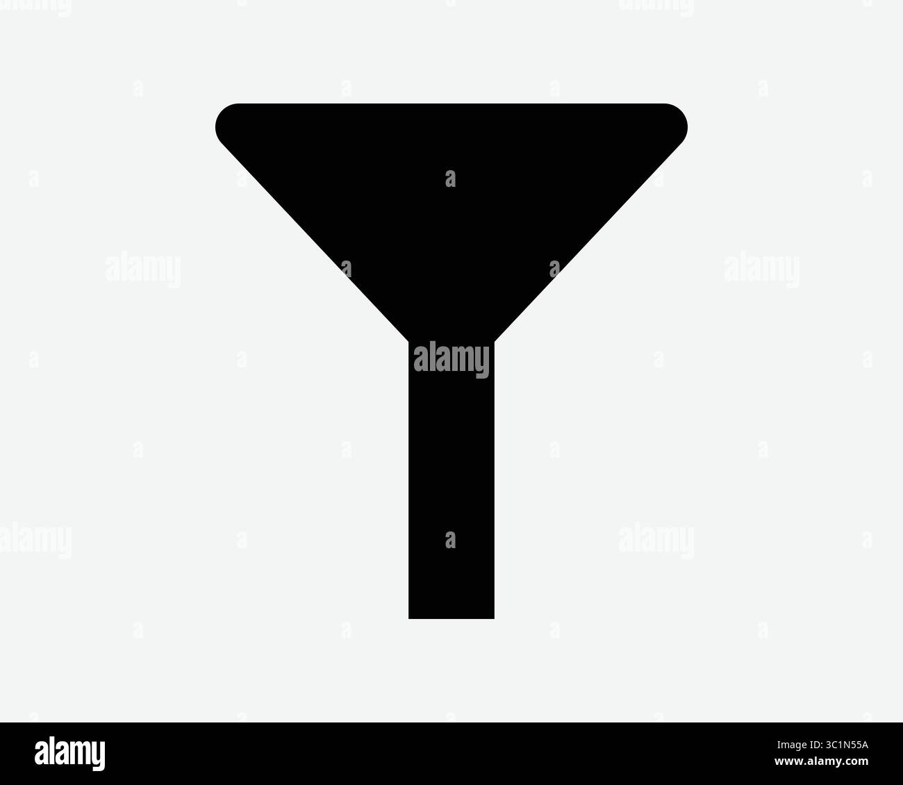 Filtre de forme d'entonnoir Silhouette plat funneling chimie laboratoire cuisine équipement d'outils objet Noir Blanc vecteur icône signe symbole illustration graphique Illustration de Vecteur