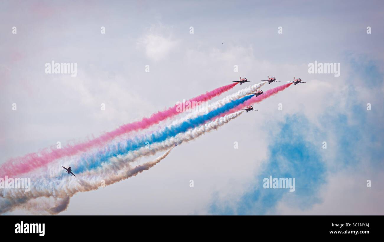 Les flèches rouges - Battle of Britain Airshow 2025 - aérodrome Headcorn Banque D'Images