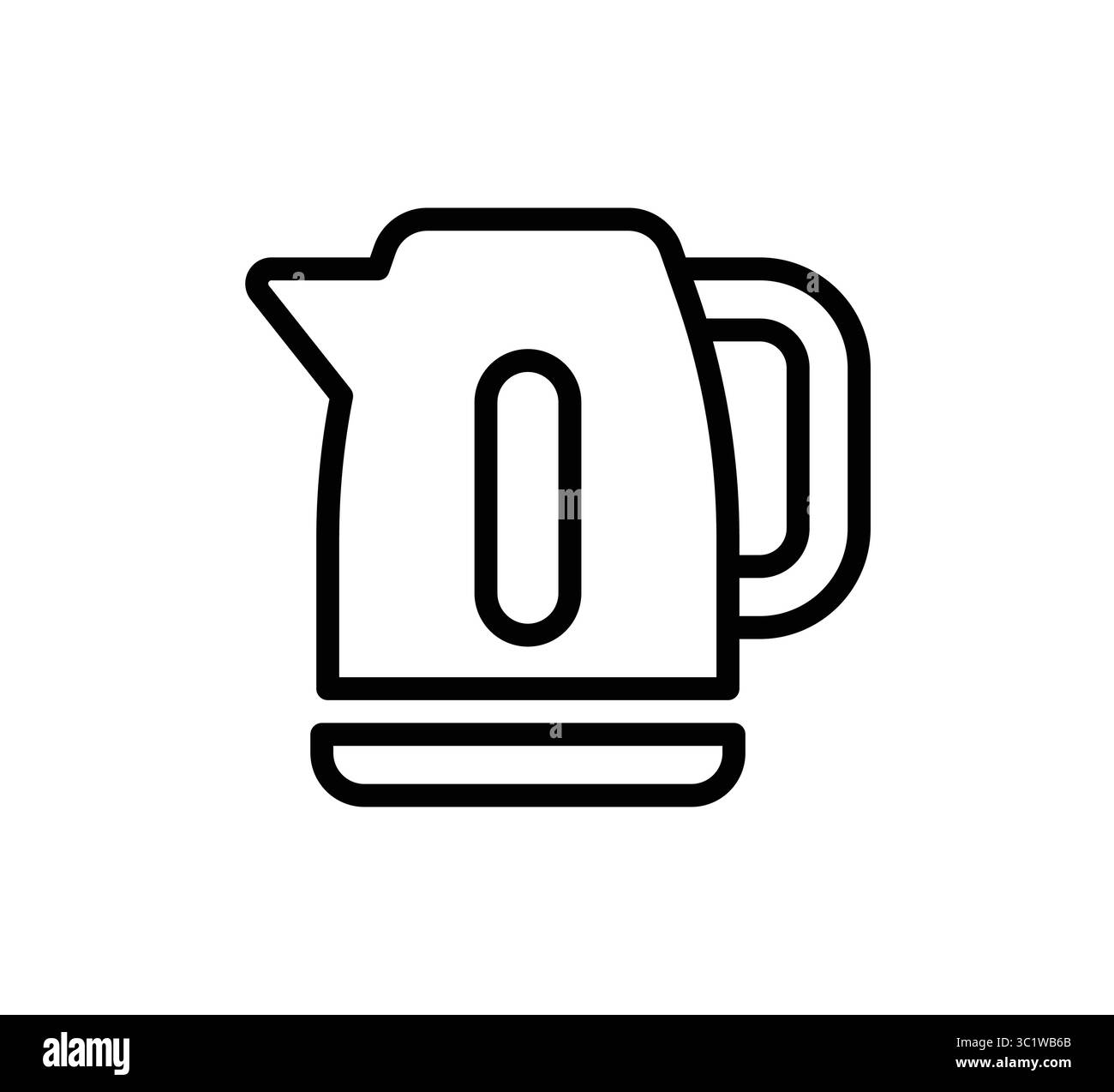 Une icône élégante et minimaliste d'une bouilloire électrique moderne, représentant un appareil de cuisine essentiel pour la préparation rapide des boissons. Illustration de Vecteur