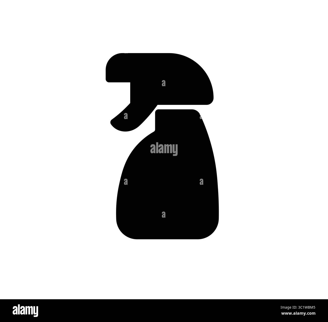 Cette image montre la silhouette noire d'un vaporisateur généralement utilisé pour les solutions de nettoyage. Idéal pour divers projets de conception. Illustration de Vecteur