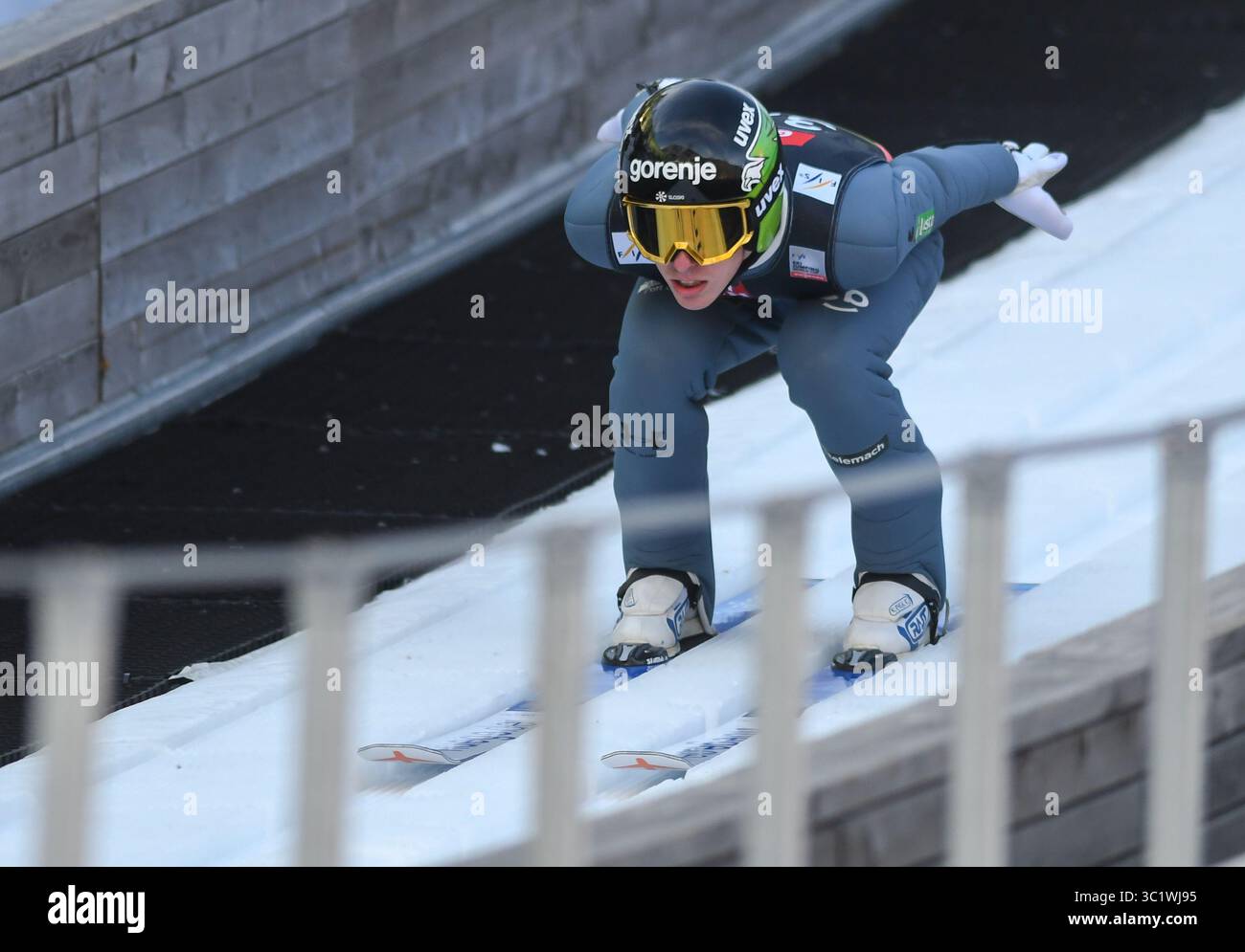 22 mars 2019 - Planica, Slovénie - Timi Zajc de Slovénie vu en action lors de la ronde d'essai de la Coupe du monde de saut à ski FIS Flying Hill individuelle à Planica. (Crédit image : © Milos Vujinovic/SOPA images via ZUMA Wire) Banque D'Images