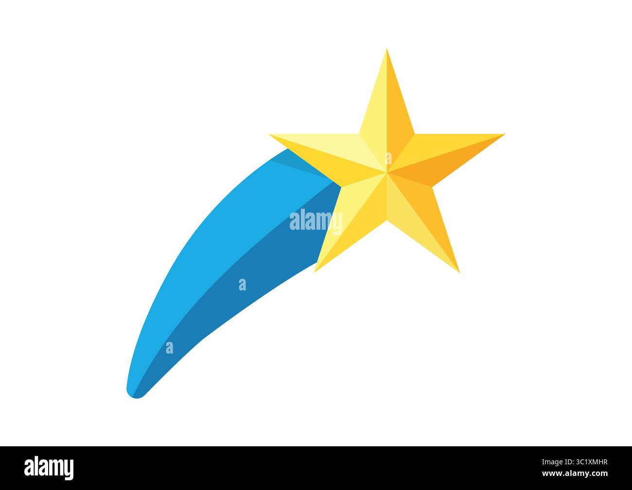 Icône étoile filante – vecteur de symbole de piste de comète jaune Illustration de Vecteur