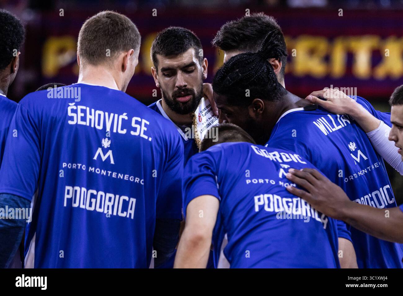 28 mars 2019 - Barcelone, Barcelone, Espagne - joueurs de Buducnost VOLI lors de l'EuroLeague Basketball, match entre le FC Barcelona Lassa et Buducnost VOLI au Palau Blaugrana, à Barcelone, Espagne. 28 mars 2019. (Crédit image : © AFP7 via ZUMA Wire) Banque D'Images