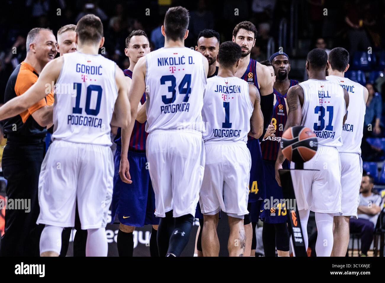 28 mars 2019 - Barcelone, Barcelone, Espagne - joueurs lors de l'EuroLeague Basketball, match entre le FC Barcelona Lassa et Buducnost VOLI au Palau Blaugrana, à Barcelone, Espagne. 28 mars 2019. (Crédit image : © AFP7 via ZUMA Wire) Banque D'Images