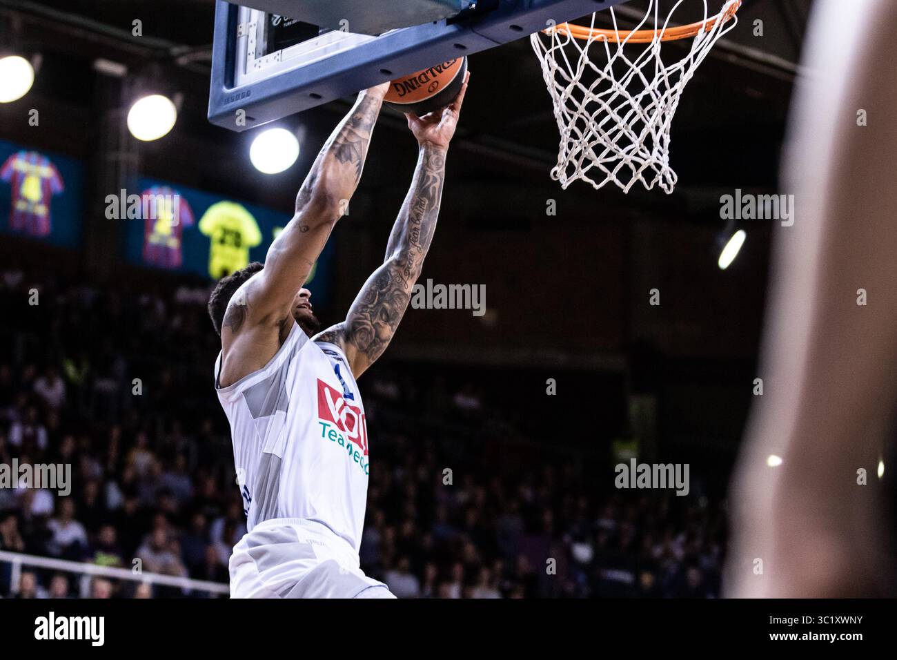28 mars 2019 - Barcelone, Barcelone, Espagne - Edwin Jackson, #1 de Buducnost VOLI lors de l'EuroLeague Basketball, match entre le FC Barcelona Lassa et Buducnost VOLI au Palau Blaugrana, à Barcelone, Espagne. 28 mars 2019. (Crédit image : © AFP7 via ZUMA Wire) Banque D'Images