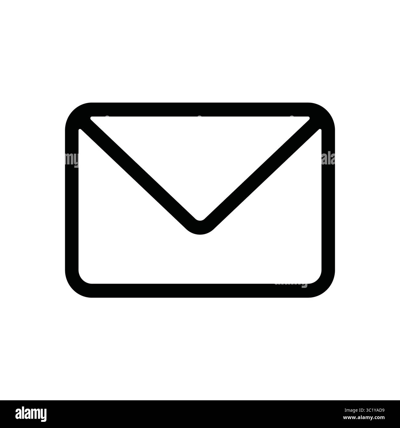 Contour d'enveloppe noir, icône de lettre. Symbole de bureau dessiné à la main Illustration de Vecteur