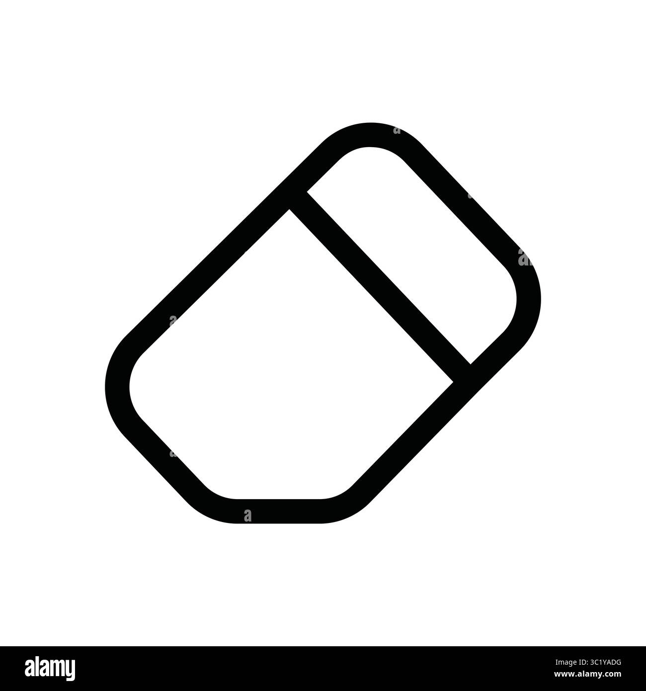 Icône de gomme noire, contour de l'outil gomme. Symbole de bureau dessiné à la main Illustration de Vecteur