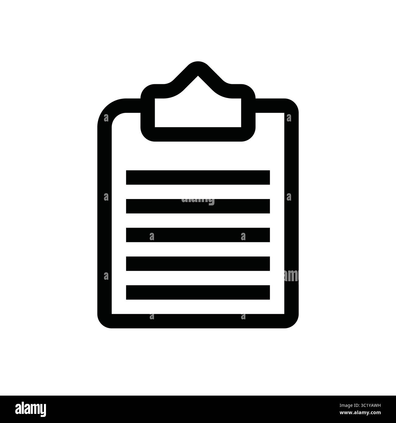 Icône bloc-notes, contour noir simple, outil de presse-papiers pour la prise de notes. Elément de bureau dessiné à la main Illustration de Vecteur