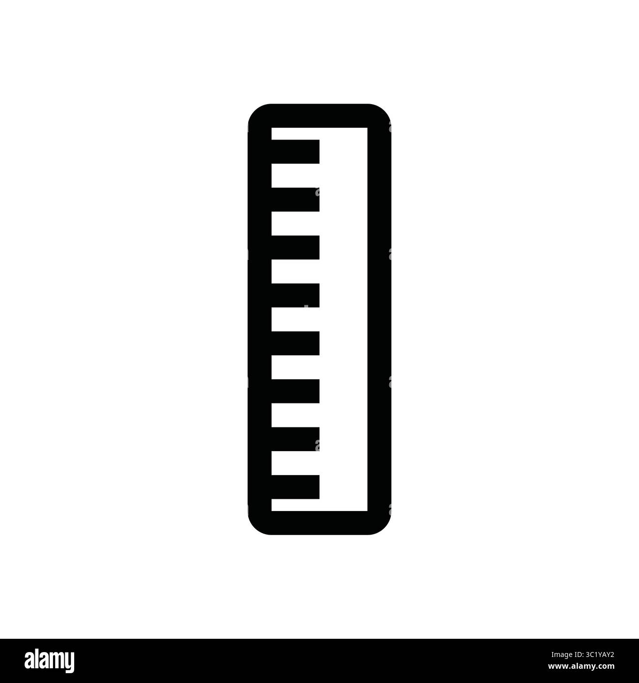 Icône de règle, contour simple. Symbole de bureau dessiné à la main Illustration de Vecteur