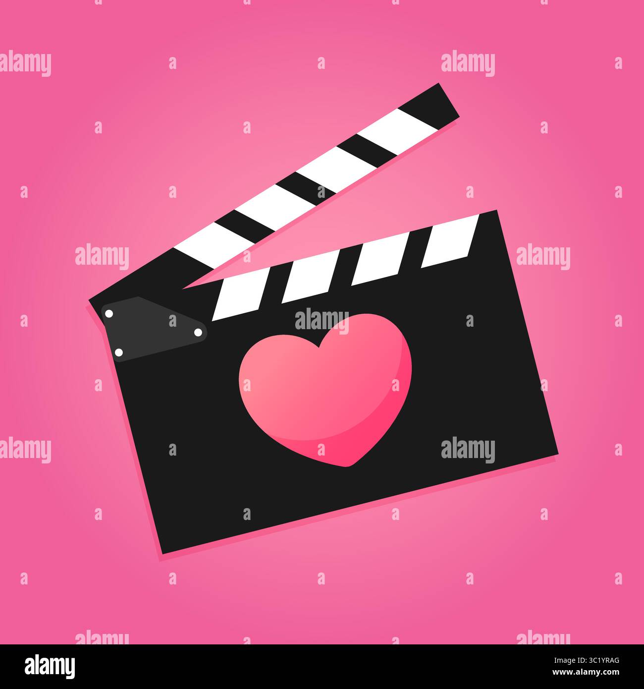 Ardoise de film de claquage, icône de claquette avec un coeur sur fond rose. Symbole Cinéma. Illustration vectorielle Illustration de Vecteur Ardoise de film de claquage, icône de claquette avec un coeur sur fond rose. Symbole Cinéma. Illustration vectorielle Illustration de Vecteur
