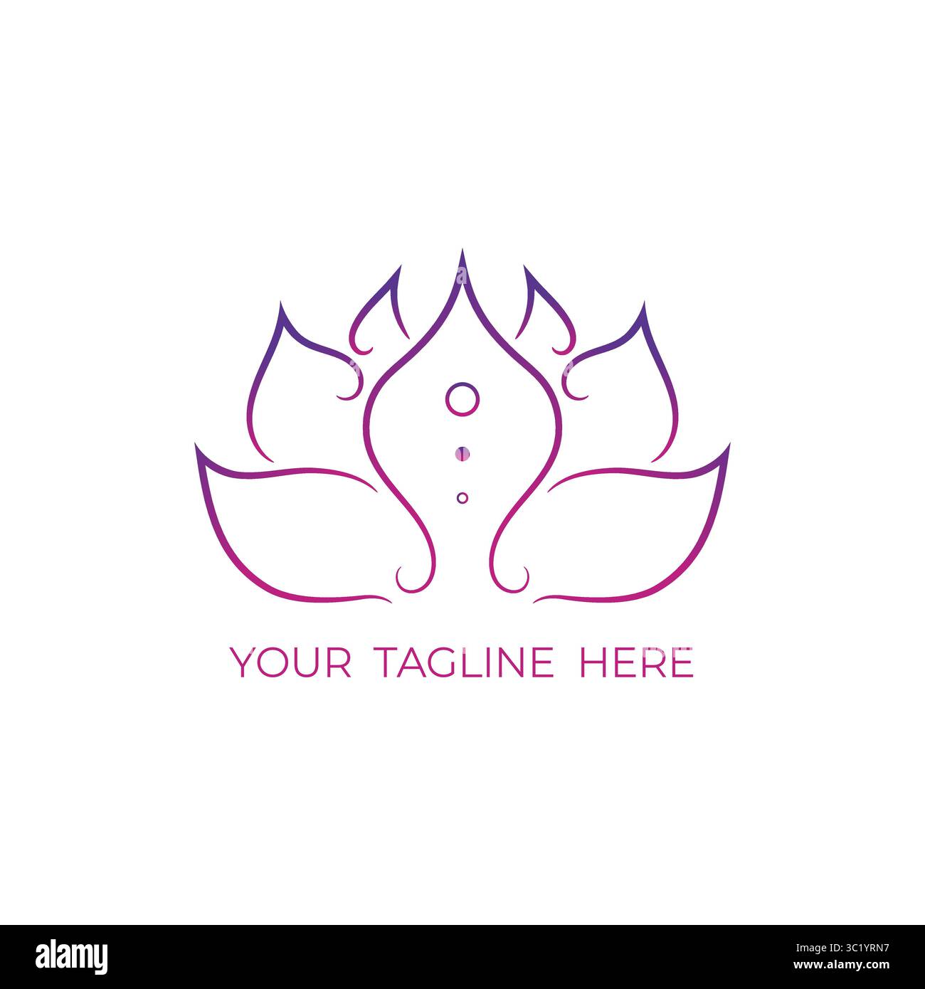 Design de logo de fleur Lotus minimaliste. Logo emblème de nénuphar. Illustration vectorielle Illustration de Vecteur