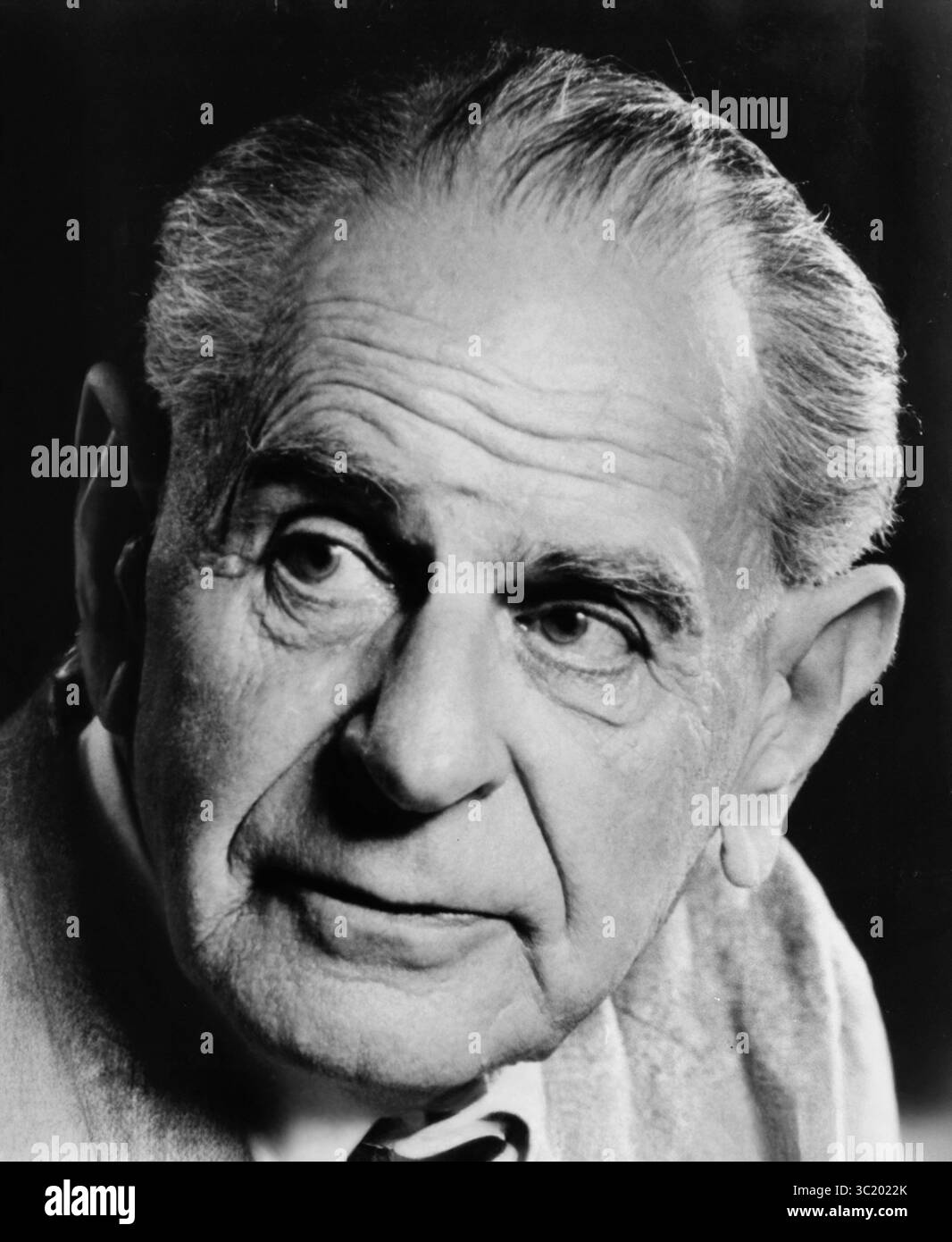 Karl Popper. Portrait du philosophe austro-britannique Sir Karl Raimund Popper (1902-1994) c. 1980 Banque D'Images