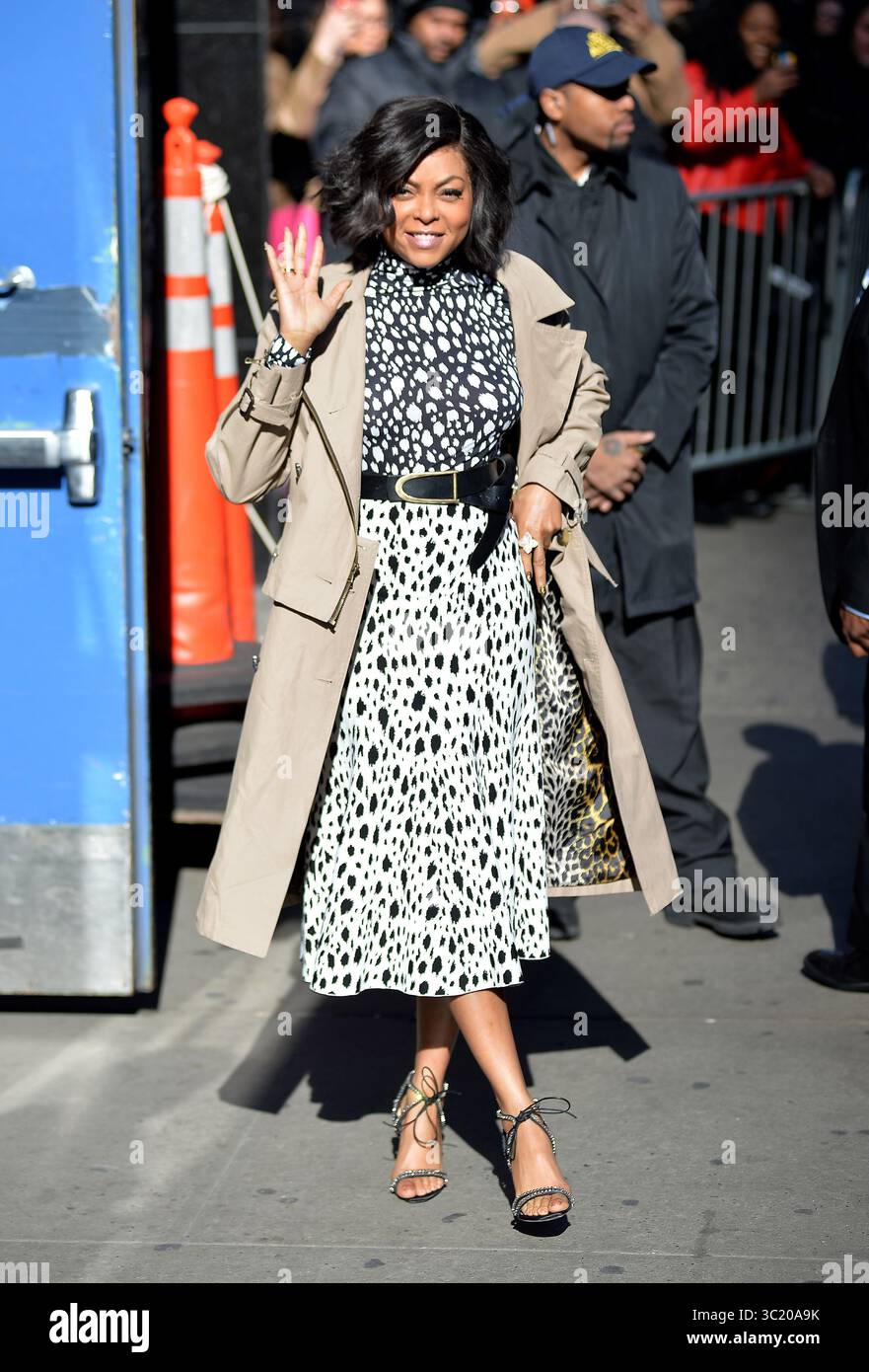 4 avril 2019 - New York, New York, États-Unis - L'actrice TARAJI P. HENSON fait une apparition à 'Good Morning America' à Times Square à New York. (Crédit image : © Kristin Callahan/Ace Pictures via ZUMA Press) Banque D'Images