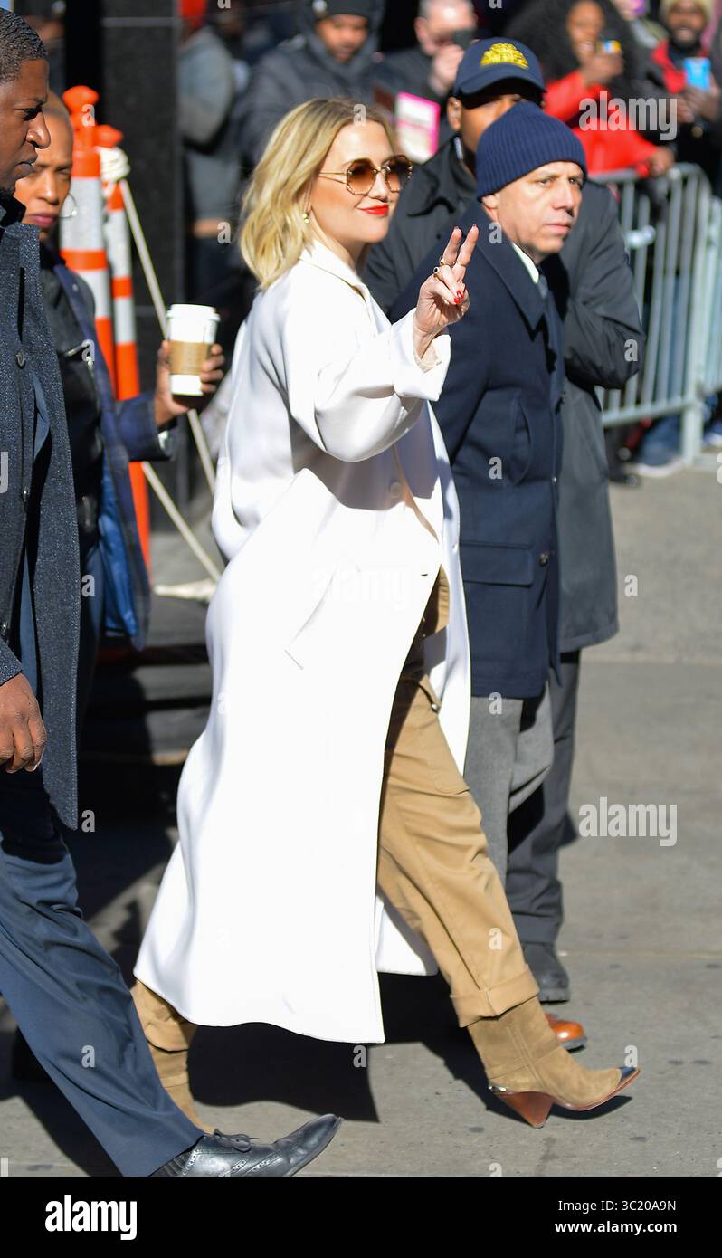 4 avril 2019 - New York, New York, États-Unis - L'actrice KATE HUDSON a fait une apparition à 'Good Morning America' à Times Square à New York. (Crédit image : © Kristin Callahan/Ace Pictures via ZUMA Press) Banque D'Images