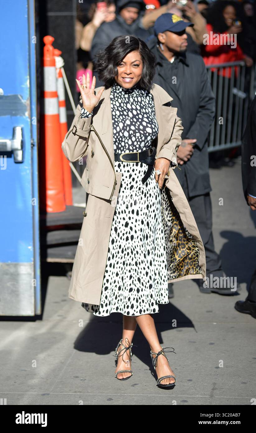 4 avril 2019 - New York, New York, États-Unis - L'actrice TARAJI P. HENSON fait une apparition à 'Good Morning America' à Times Square à New York. (Crédit image : © Kristin Callahan/Ace Pictures via ZUMA Press) Banque D'Images