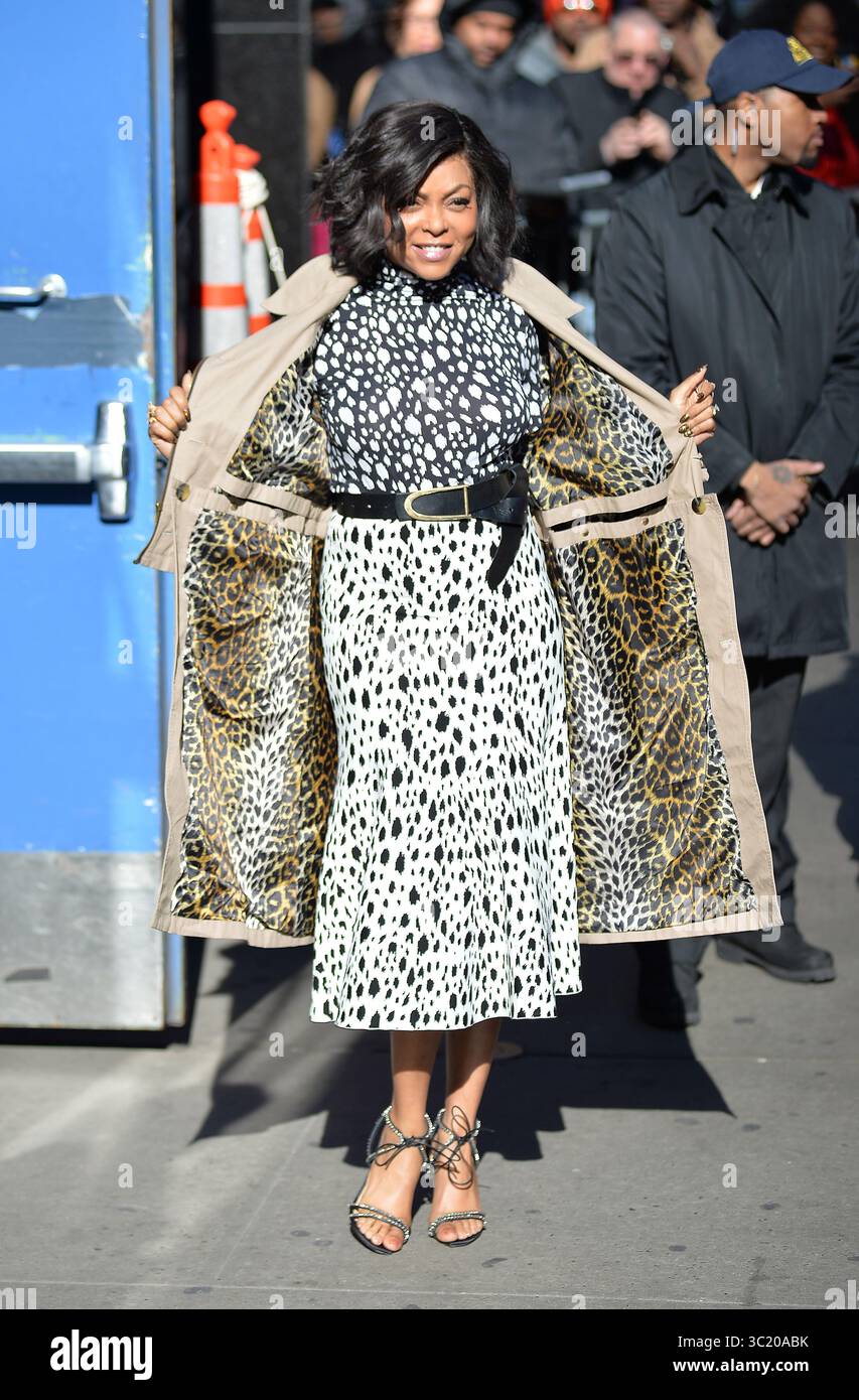 4 avril 2019 - New York, New York, États-Unis - L'actrice TARAJI P. HENSON fait une apparition à 'Good Morning America' à Times Square à New York. (Crédit image : © Kristin Callahan/Ace Pictures via ZUMA Press) Banque D'Images