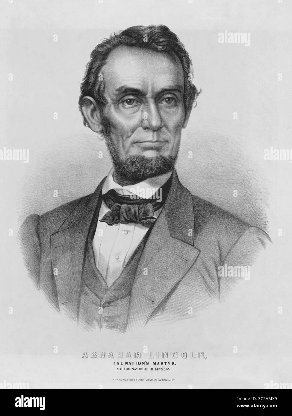 6 août 2011 - USA - Abraham Lincoln, le martyr de la Nation, assassiné le 14 avril 1865, Currier & Ives, 1865 (crédit image : © JT Vintage/Glasshouse via ZUMA Wire) Banque D'Images