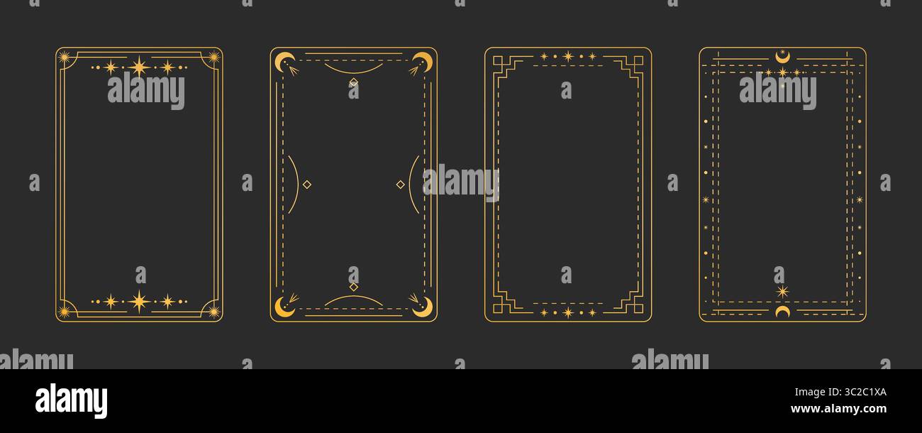 Support Carte Tarot Bois Lune & Rectangle - Lot De 2 Porte-Cartes Divination Ésotérique
