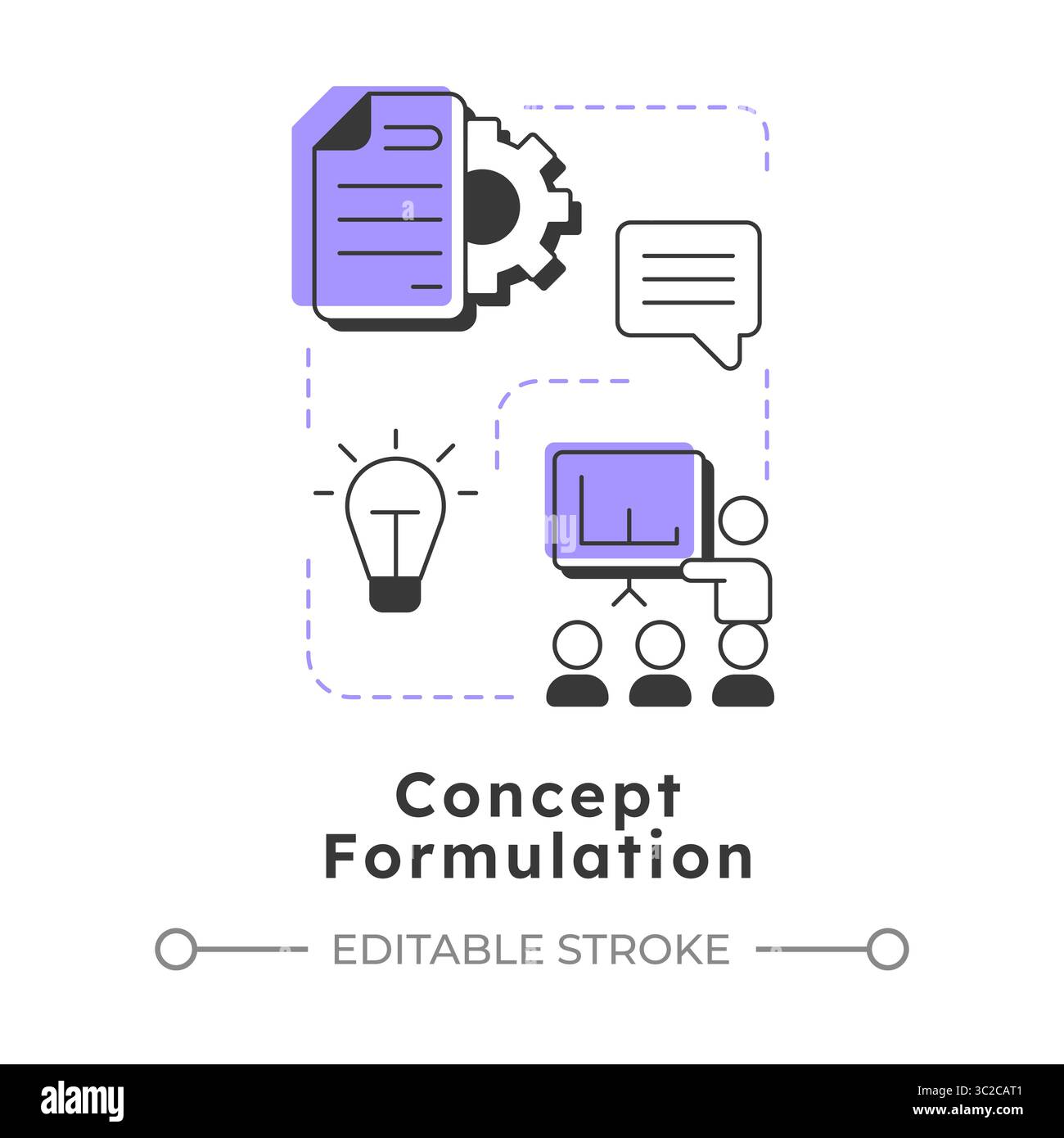 Formulation de concept icône de concept linéaire moderne Illustration de Vecteur