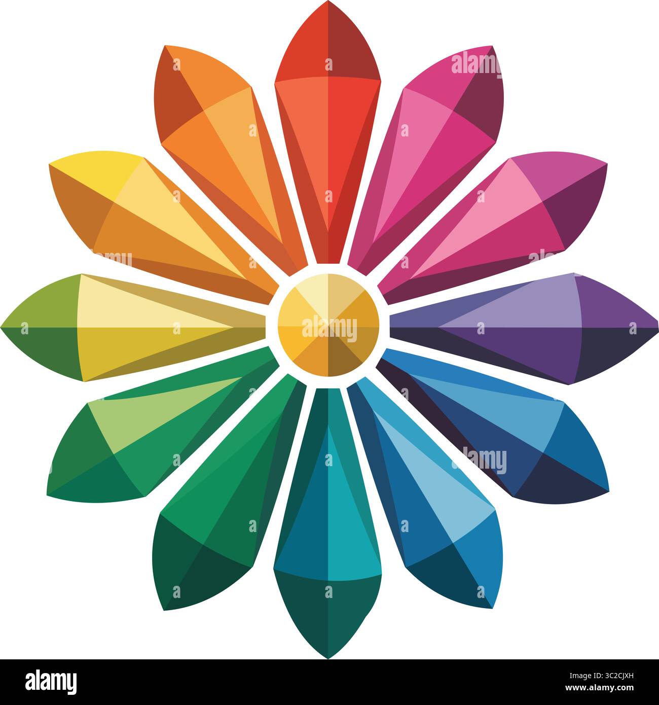 'Illustration de fleurs géométriques colorées' Illustration de Vecteur