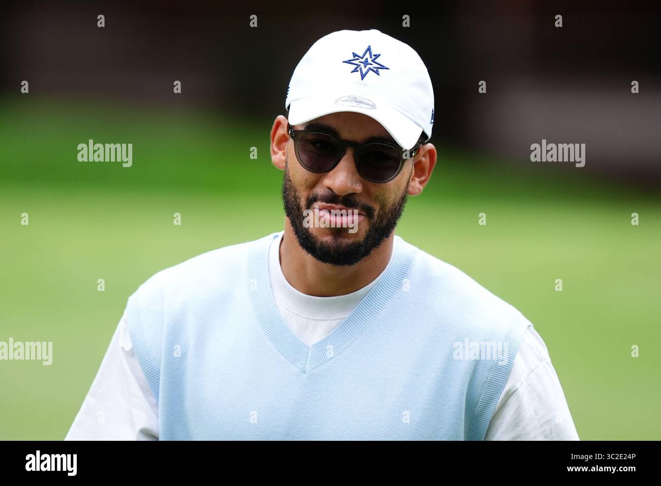 Personnalité de la télévision Josh Denzel lors de la journée de prévisualisation avant le LIV Golf UK par JCB 2025 au JCB Golf and Country Club, Rocester. Date de la photo : jeudi 24 juillet 2025. Banque D'Images