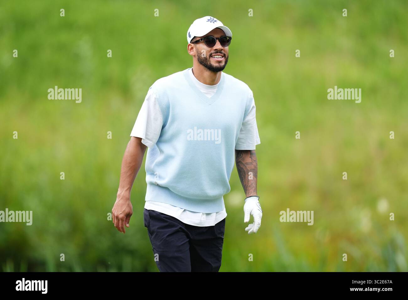 Personnalité de la télévision Josh Denzel lors de la journée de prévisualisation avant le LIV Golf UK par JCB 2025 au JCB Golf and Country Club, Rocester. Date de la photo : jeudi 24 juillet 2025. Banque D'Images