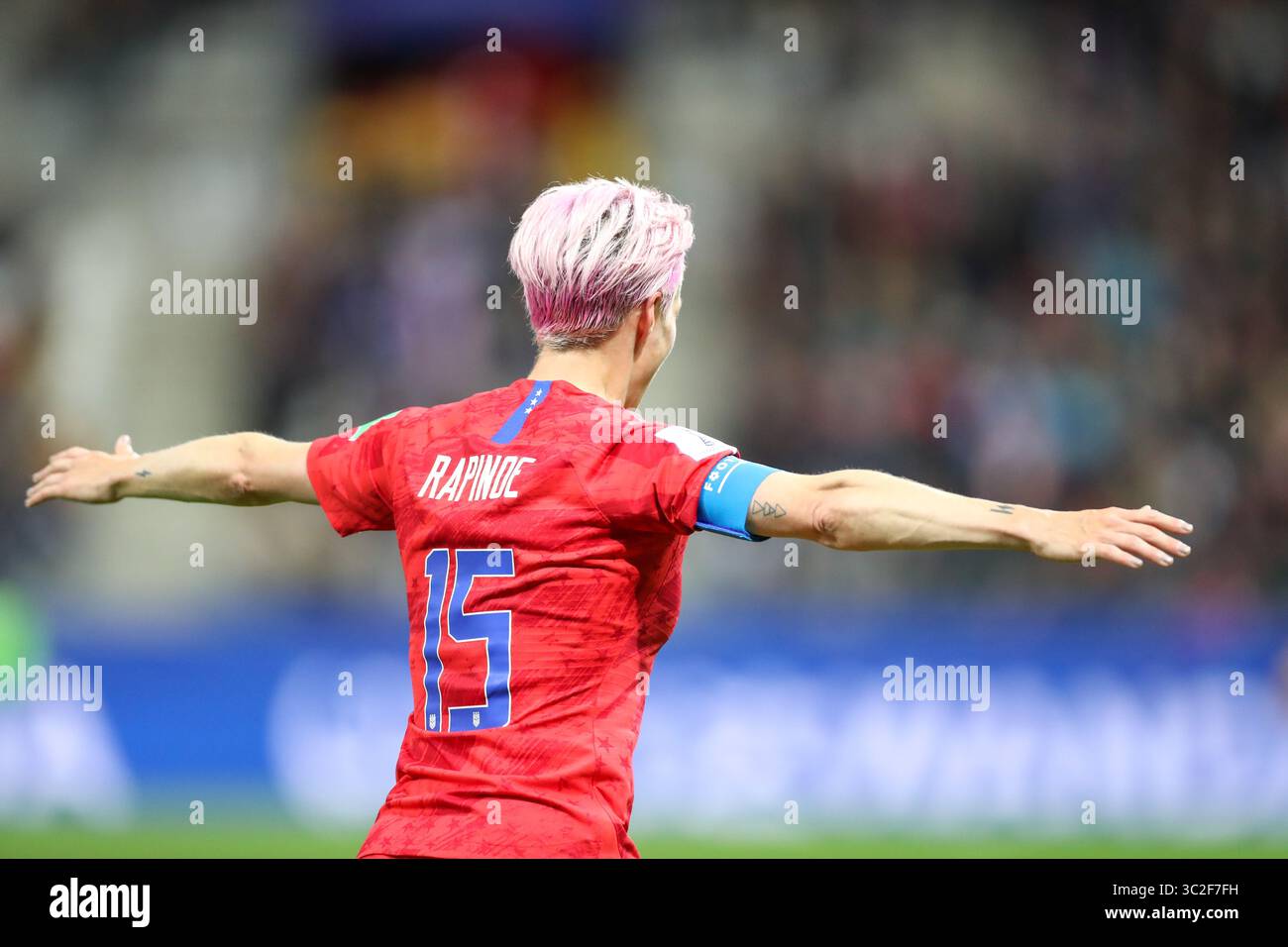 11 juin 2019 : Reims, France : Megan Rapinoe des États-Unis lors d'un match contre la Thaïlande valable pour le groupe F de la première phase de la Coupe du monde de football féminin au stade Auguste-Delaune. (Crédit image : © Vanessa Carvalho/ZUMA Wire) Banque D'Images
