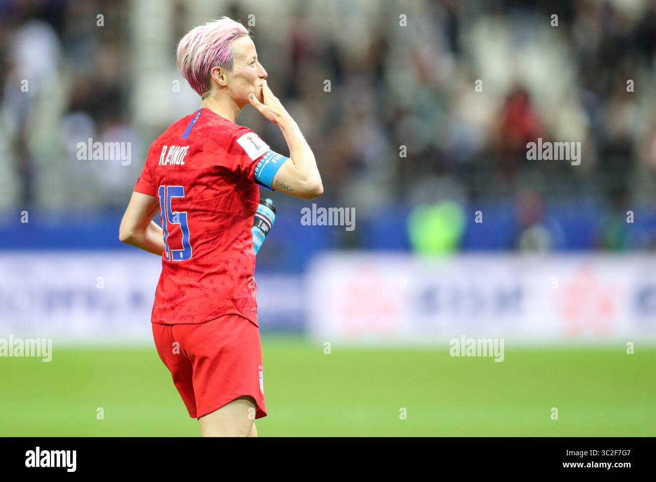 11 juin 2019 : Reims, France : Megan Rapinoe des États-Unis lors d'un match contre la Thaïlande valable pour le groupe F de la première phase de la Coupe du monde de football féminin au stade Auguste-Delaune. (Crédit image : © Vanessa Carvalho/ZUMA Wire) Banque D'Images