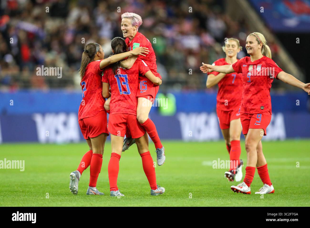 11 juin 2019 : Reims, France : Megan Rapinoe des États-Unis lors d'un match contre la Thaïlande valable pour le groupe F de la première phase de la Coupe du monde de football féminin au stade Auguste-Delaune. (Crédit image : © Vanessa Carvalho/ZUMA Wire) Banque D'Images