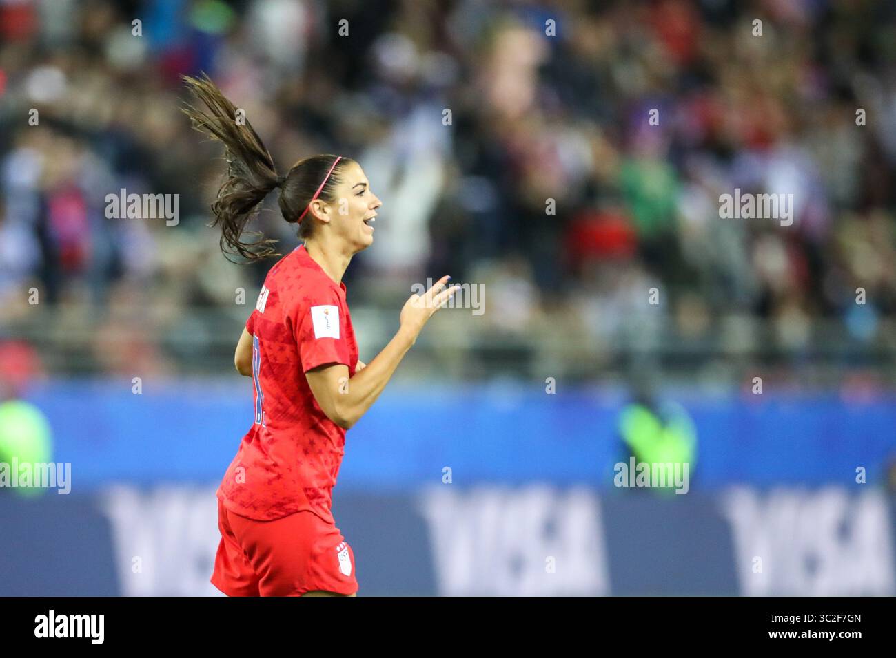 11 juin 2019 : Reims, France : Alex Morgan des États-Unis lors d'un match contre la Thaïlande match valable pour le groupe F de la première phase de la Coupe du monde de football féminin au stade Auguste-Delaune. (Crédit image : © Vanessa Carvalho/ZUMA Wire) Banque D'Images