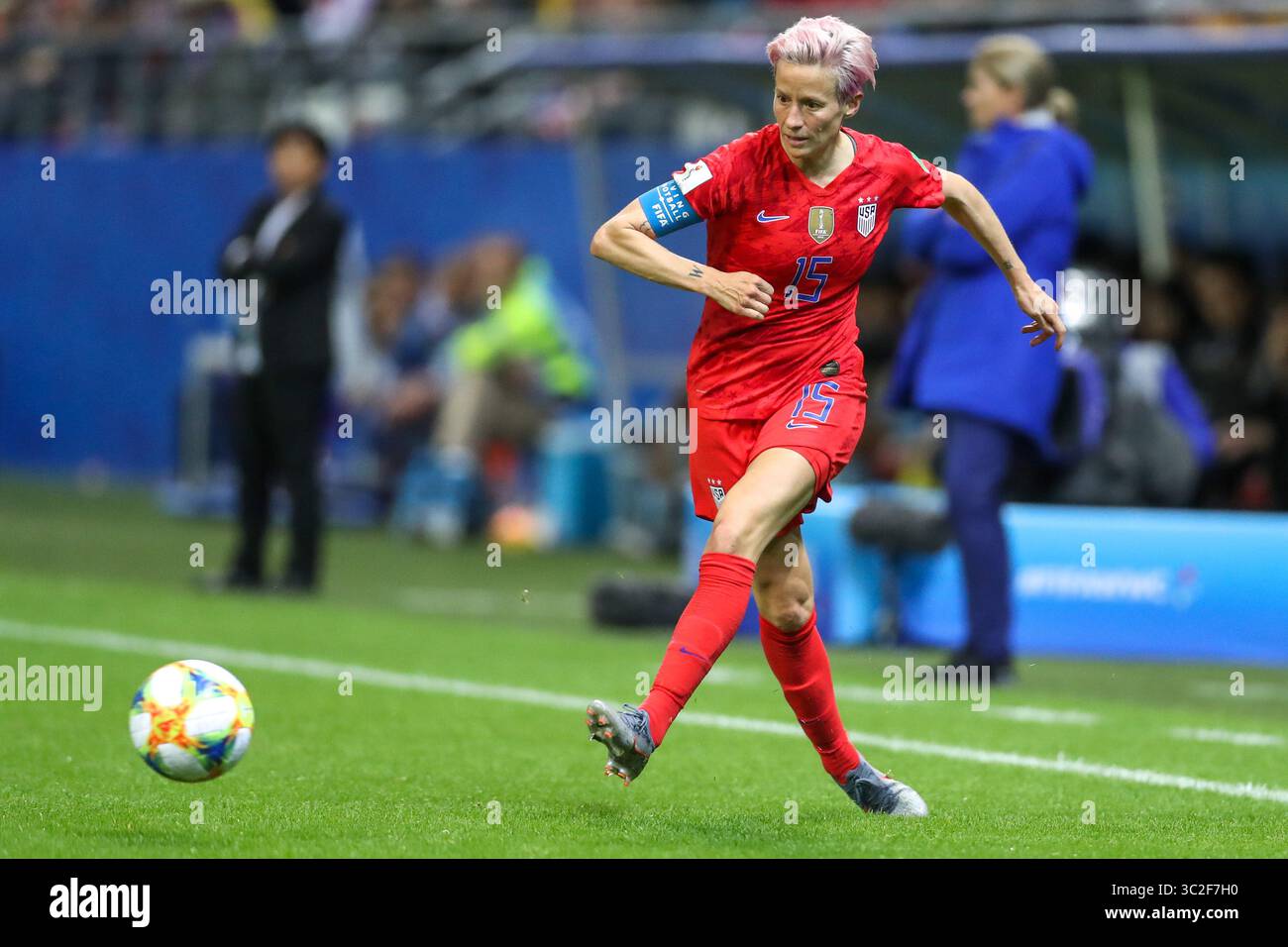 11 juin 2019 : Reims, France : Rapinoe des États-Unis lors d'un match contre la Thaïlande match valable pour le groupe F de la première phase de la Coupe du monde de football féminin au stade Auguste-Delaune. (Crédit image : © Vanessa Carvalho/ZUMA Wire) Banque D'Images