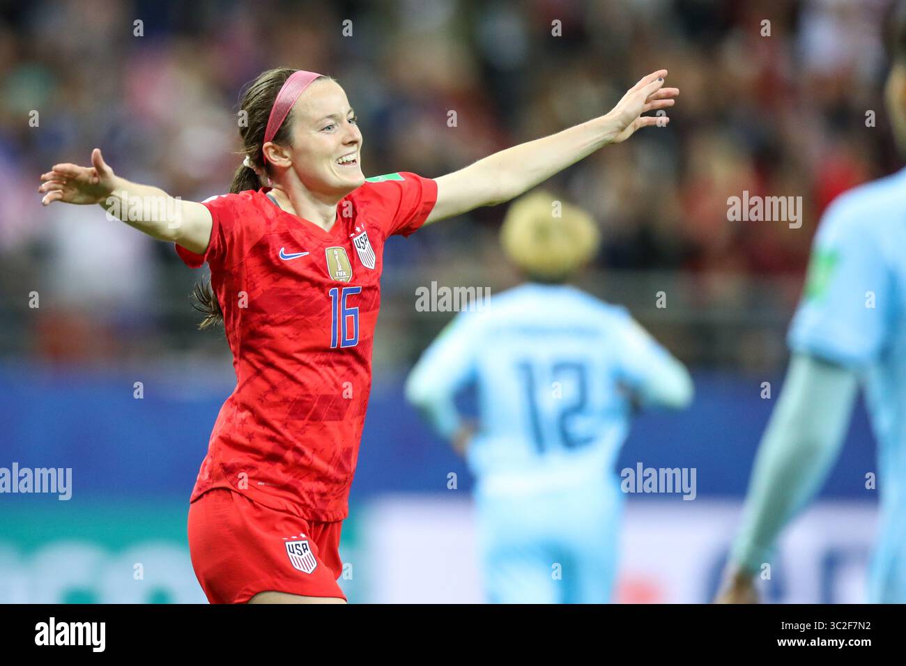 11 juin 2019 : Reims, France : Rose Lavelle des États-Unis lors du match contre la Thaïlande match valable pour le groupe F de la première phase de la Coupe du monde de football féminin au stade Auguste-Delaune. (Crédit image : © Vanessa Carvalho/ZUMA Wire) Banque D'Images