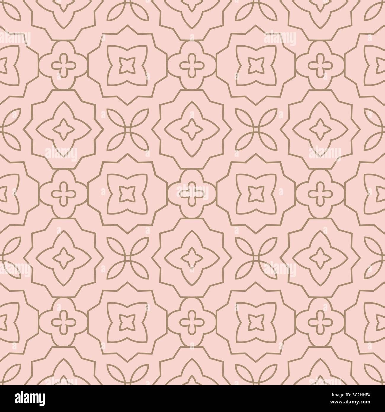 Ligne élégant style oriental simple motif floral sans couture. Contour minimaliste géométrique minuscules fleurs fond pour tissu, papier. Illustration de Vecteur
