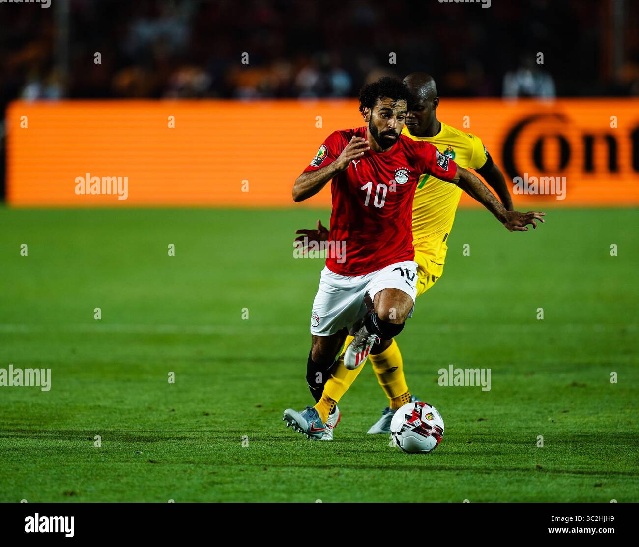 21 juin 2019 : Mohamed Salah Mahrous Ghaly d'Égypte lors du match de la Coupe d'Afrique des Nations entre l'Égypte et le Zimbabwe au stade international du Caire, en Égypte. Ulrik Pedersen/CSM.(image de crédit : &copy ; Ulrik Pedersen/CSM via ZUMA Wire) Banque D'Images