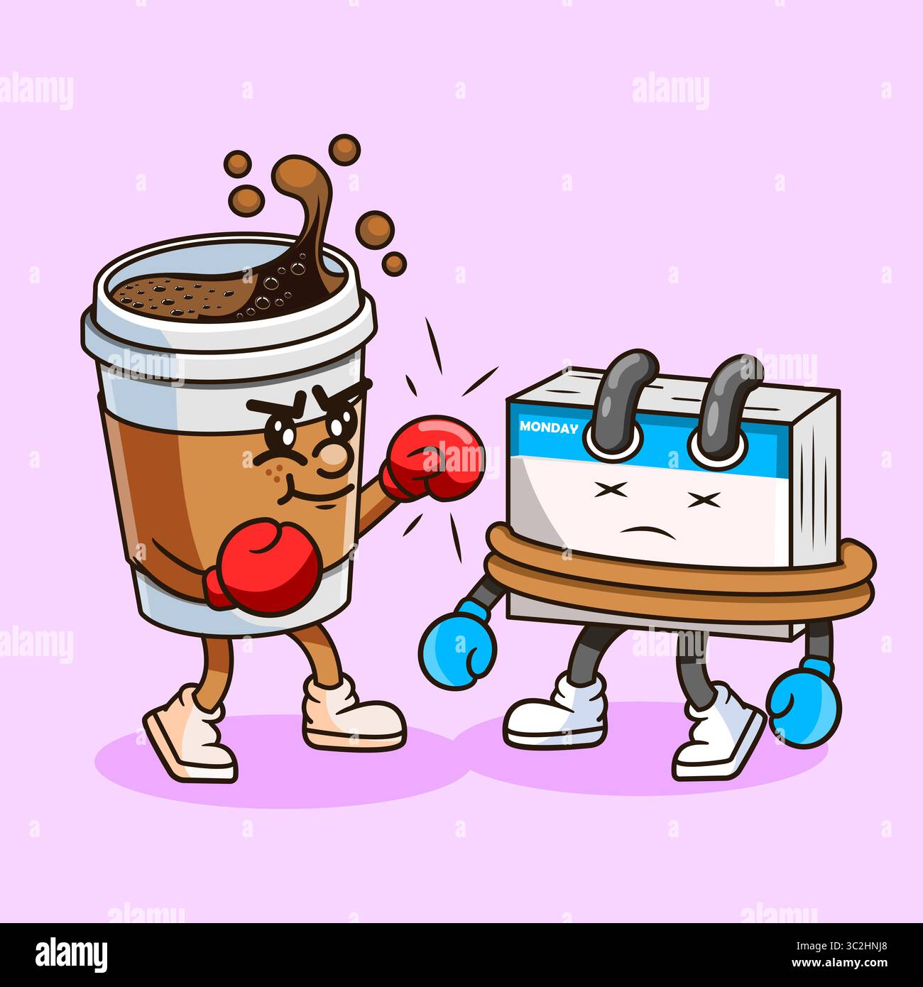Café vs calendrier The Daily Grind Vector illustration dessin animé Illustration de Vecteur