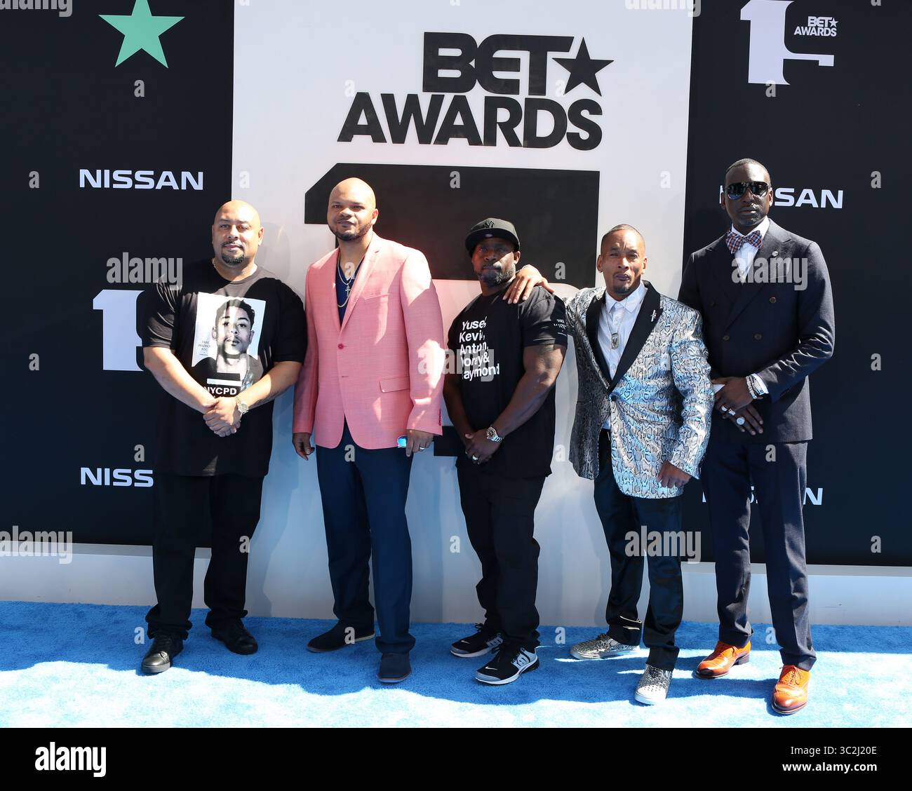 23 juin 2019 - Los Angeles, Californie, États-Unis - Los Angeles, Californie, États-Unis - RAYMOND SANTANA Jr., KEVIN RICHARDSON, ANTRON MCCRAY, KOREY WISE et YUSEF SALAAM assistent aux BET Awards 2019 (crédit image : © Alexander Seyum/ZUMA Wire) Banque D'Images